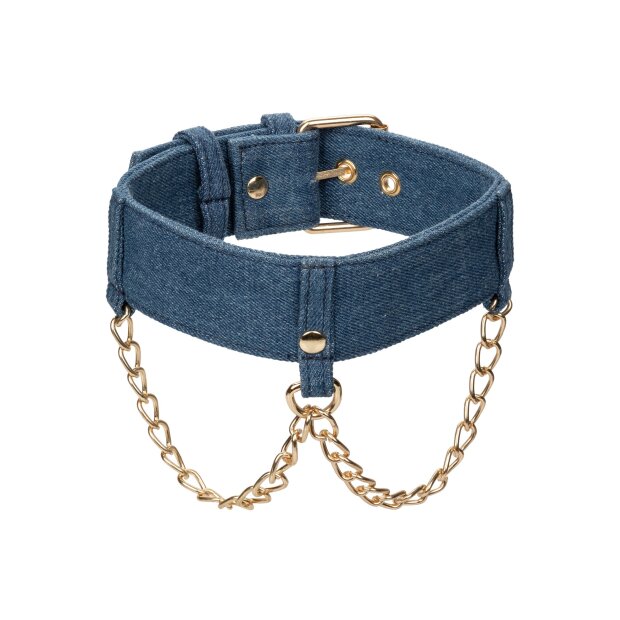 CalExotics Ride Em Denim Collar + Leash