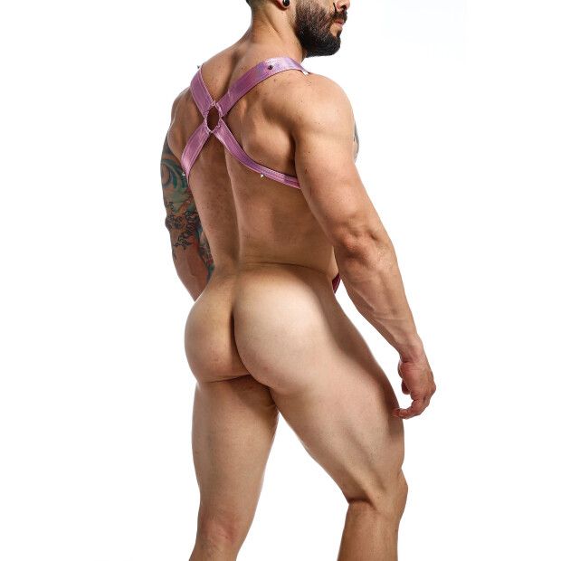 DNGEON Cross Cockring Harness Pink - OS