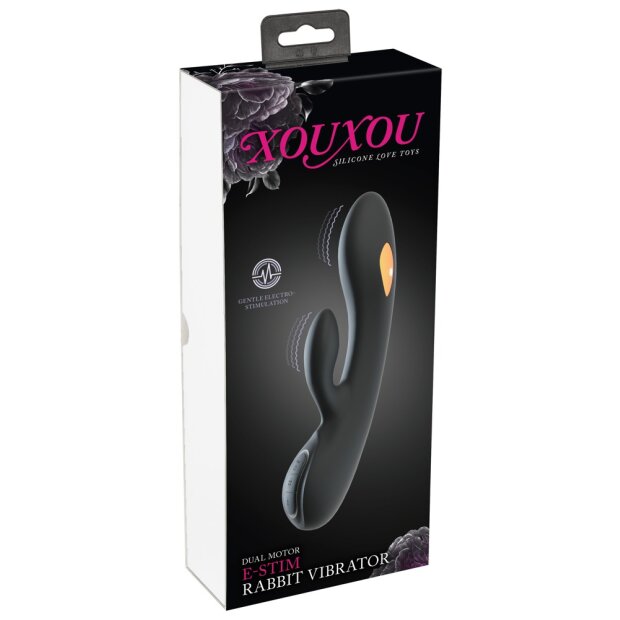 XOUXOU E-Stim stimulation current rabbit vibrator black