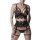 GREY VELVET 3-pcs set (Top, thong, suspender belt) S - 3XL