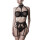 GREY VELVET 3-pcs. set (bra, thong, suspender belt) S/M - L/XL