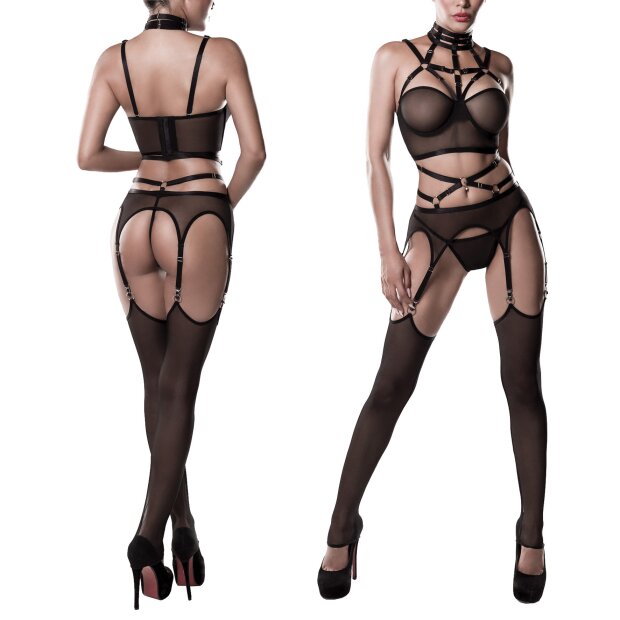 GREY VELVET Harness-Straps Set S
