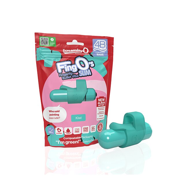 The Screaming O 4B FingO SlimKiwi Mini Vibrator Türkis