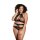 Allure Lace Halter Top & Backless Panty Set Plussize schwarz