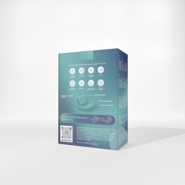 SNAIL VIBE Gizi Vibrator mit Klitorisstimulation Türkis 13 cm ⌀ 3,5 cm