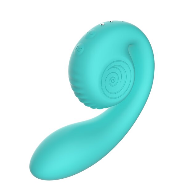 SNAIL VIBE Gizi Vibrator mit Klitorisstimulation Türkis 13 cm ⌀ 3,5 cm