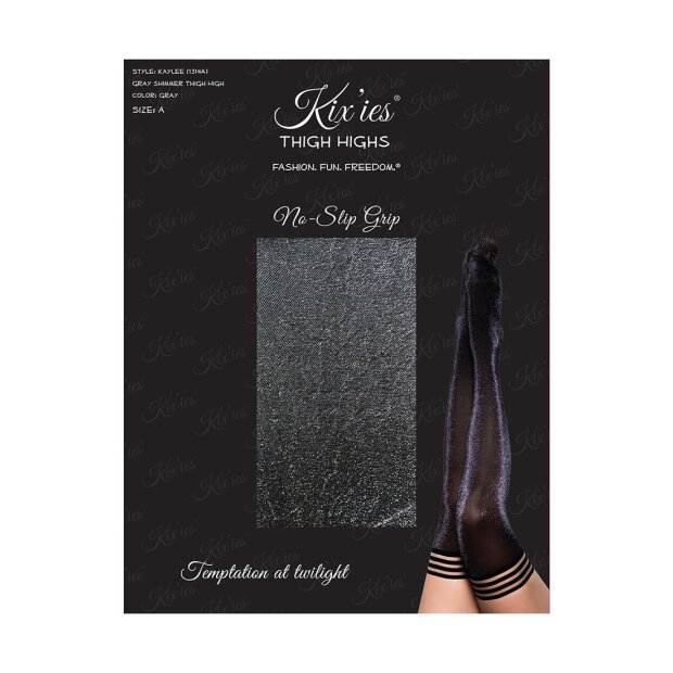 Kixies Kaylee hold-up stockings shimmering gray S