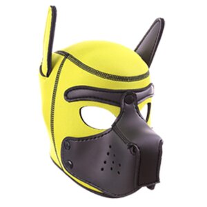 Kinky Puppy  RudeRider Neoprene Puppy Hoods Yellow/Black