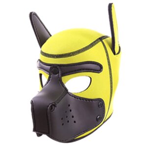 Kinky Puppy  RudeRider Neoprene Puppy Hoods Yellow/Black