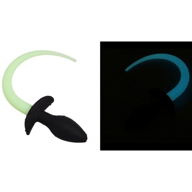 Kinky Puppy Plug Luminous Puppy Tail 8 x 3.2 cm Fluorescent Green