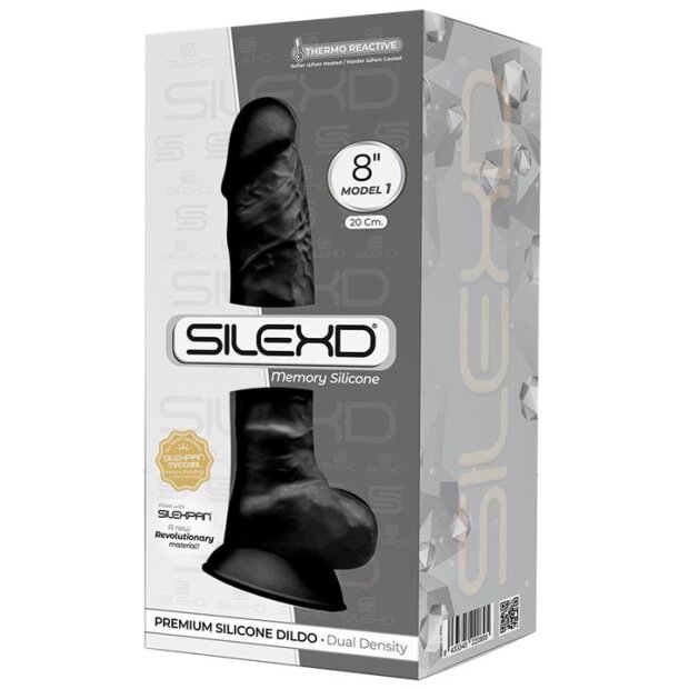 SILEXD Dildo Dual Density Modell 1 Schwarz Dildo 20 cm