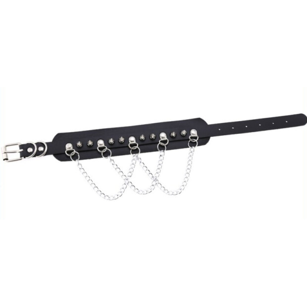 Joy Jewels Piky Spike Collar Black-Silver