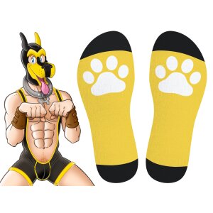 Kinky Puppy Socks Big Good Boy Yellow 39-45