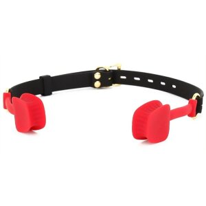 KINKgear Zen Open Silicone Gag Rot Schwarz