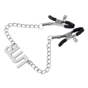 KINKgear Nipple Clamp with Slut Plate 38cm