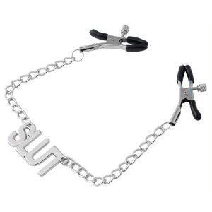KINKgear Nipple Clamp with Slut Plate 38cm