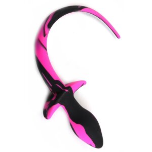 Kinky Puppy Dog Tail Plug 7.5 x 3.1cm Black-Pink