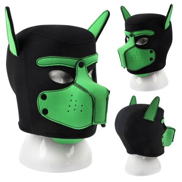 Kinky Puppy neoprene mask Dog On Black-Green