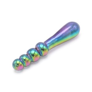 Kiotos Glass Dildo Beads Rainbow Glasdildo Regenbogen 18 cm