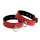 Kiotos Leather Handcuffs Mini O-Ring Red