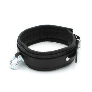 Kiotos Leather Collar with Metal Shackle