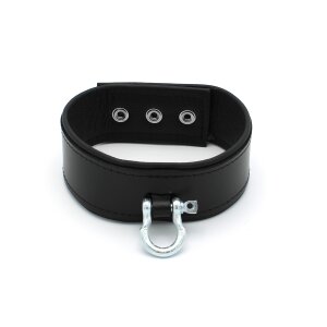 Kiotos Leather Push Button Collar with Metal Shackle