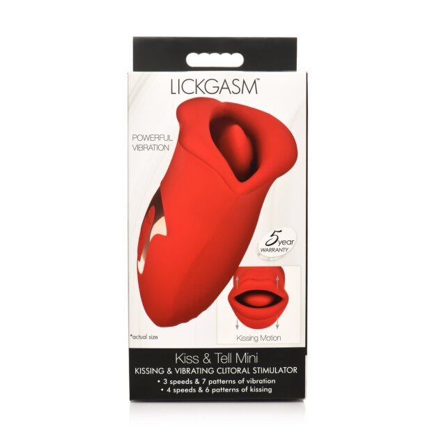 XR Brands Kiss and Tell Silicone Kissing and Vibrating Clitoral Stimulator Vibrator Rot 13,0 cm