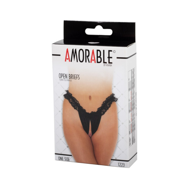 Amorable by Rimba Open Slip Black One Size