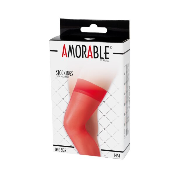 Amorable by Rimba Stockings One Size Red