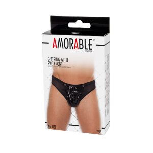 Amorable by Rimba Transparent thong with patent look One...