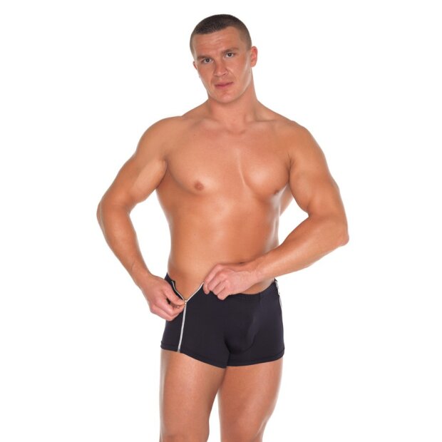 Amorable by Rimba Boxer shorts with 2 zippers One Size Black