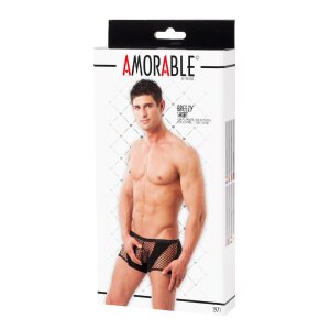 Amorable by Rimba Boxer shorts with fishnet Black M/L