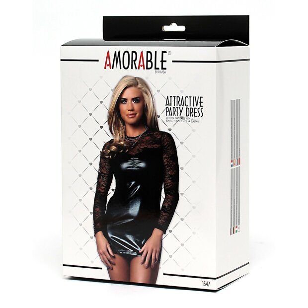 Amorable Robe mini effet Wetlook Noir XL