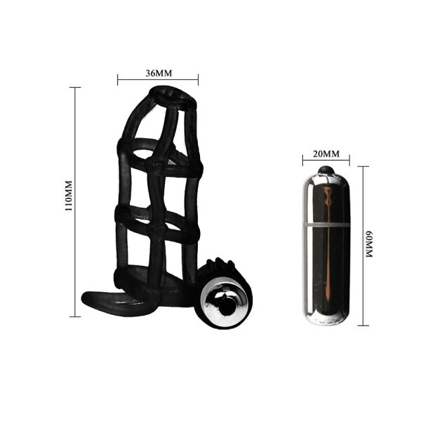 Crazy Bull Sweet Cage Penishülle mit Vibration Schwarz