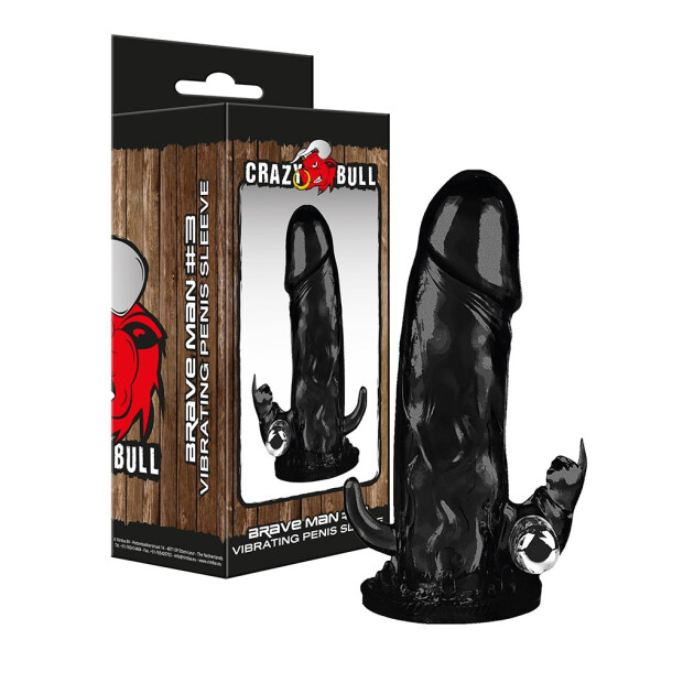 Crazy Bull vibrating Penissleeve Brave Man 3 Noir