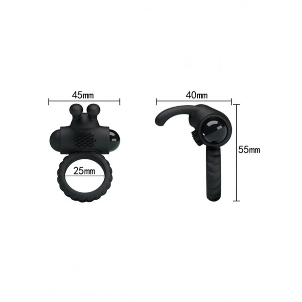 Crazy Bull Eudora vibrating cockring Black Ø 2,5 cm