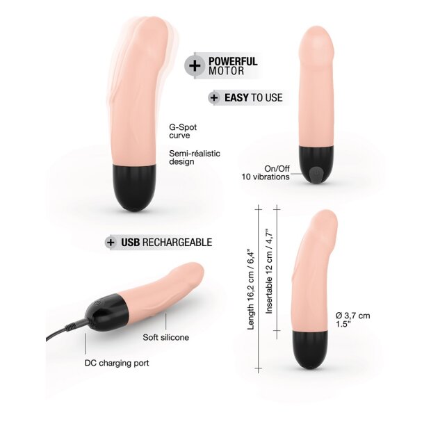 DORCEL Real Vibration S Vibrator Beige 16 cm ⌀ 3,4 cm