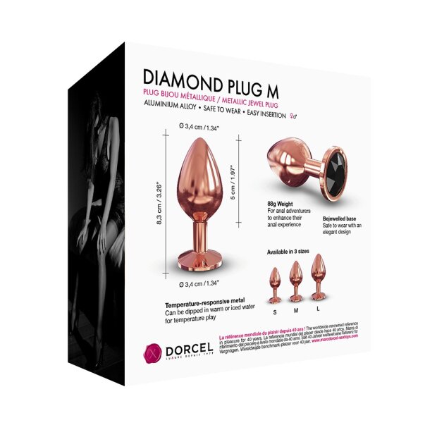 DORCEL Diamant Plug M - Rose 3,4 cm