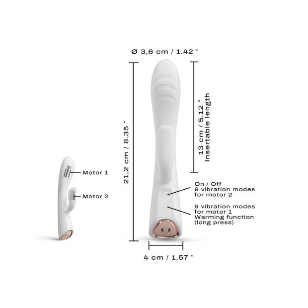 DORCEL vibromasseur Rabbit chauffant blanc