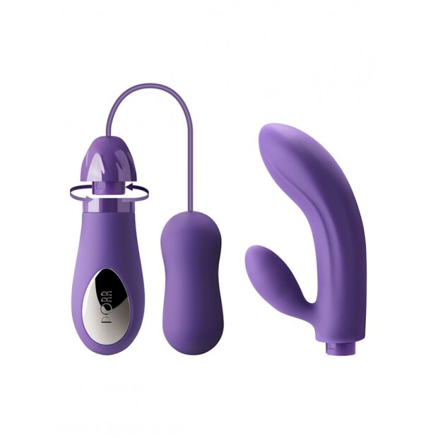 Dorr Fulfilled Vibrator with Interchangeable Attachments Purple
