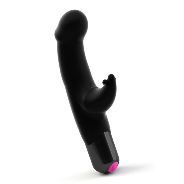 Love to Love Vibrator with Clitoral Stimulation 17 cm Black
