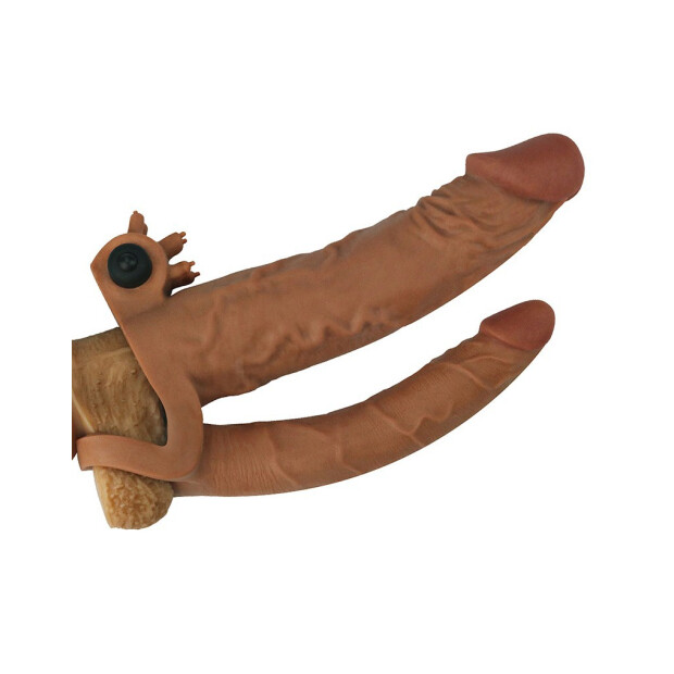 LoveToy Penishülle mit Vibration 19 cm Braun