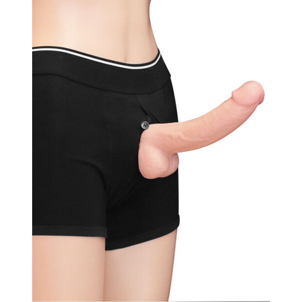LoveToy Unisex Strap On Boxershorts aus Baumwolle Schwarz L