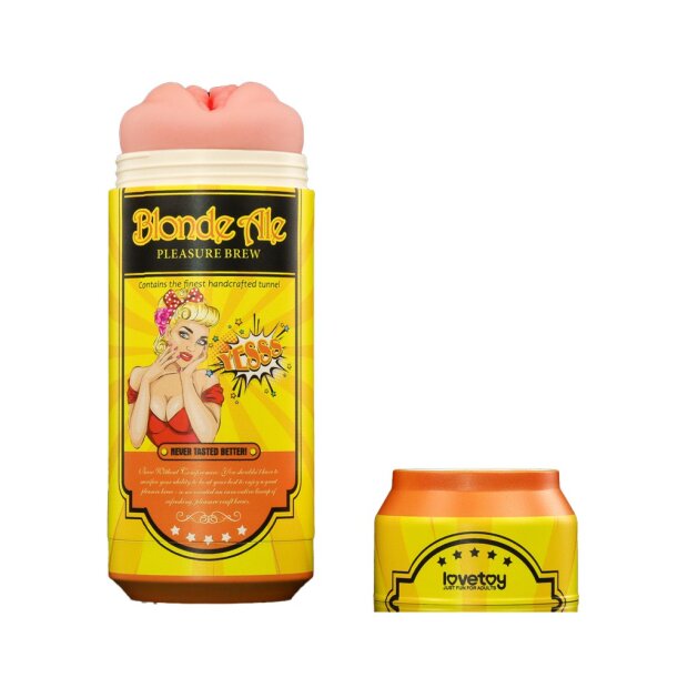 LoveToy - Pleasure Brew Blonde Ale Vagina Masturbator - Nude & Yellow