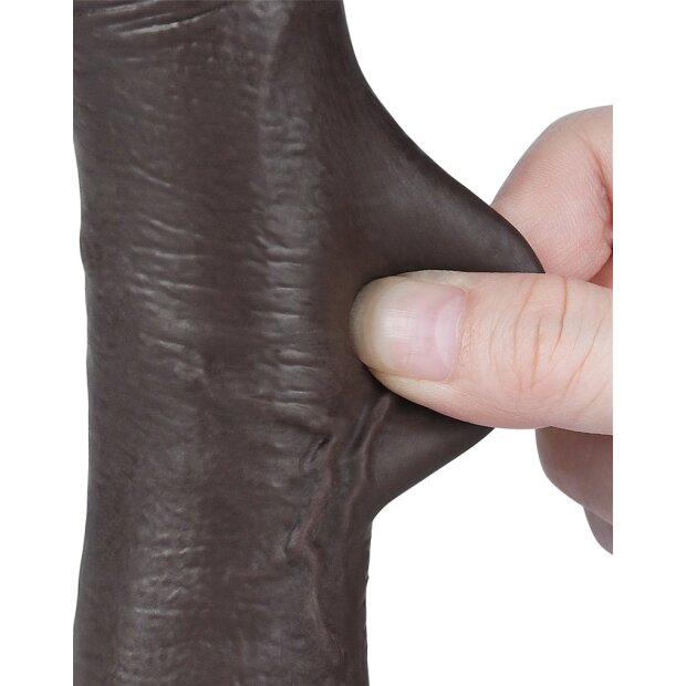 LoveToy - Sliding Skin Dildo 19.5 cm (Ø 3.5 cm) - Black