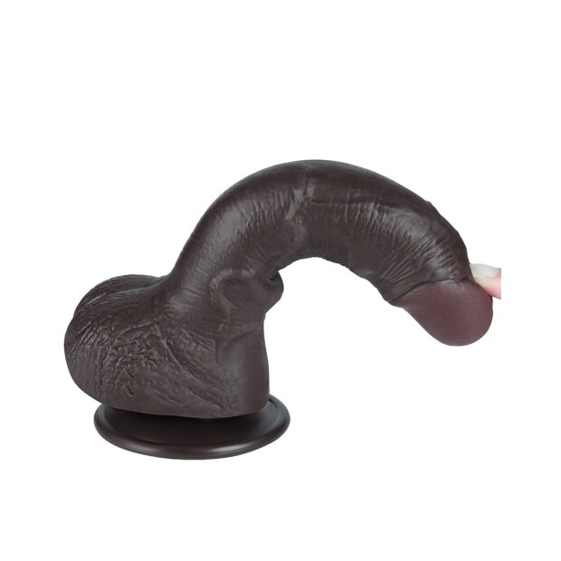LoveToy - Sliding Skin Dildo 19.5 cm (Ø 3.5 cm) - Black