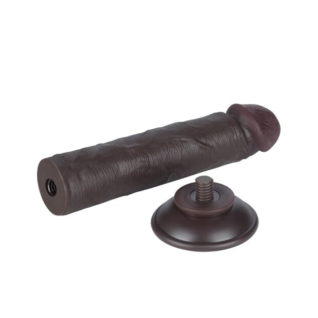 LoveToy - Sliding Skin Dildo 20 cm (Ø 3.8 cm)  - Black