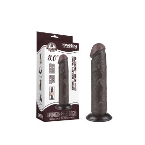 Lovetoy Sliding Skin Dildo Realistisch Schwarz 20 cm