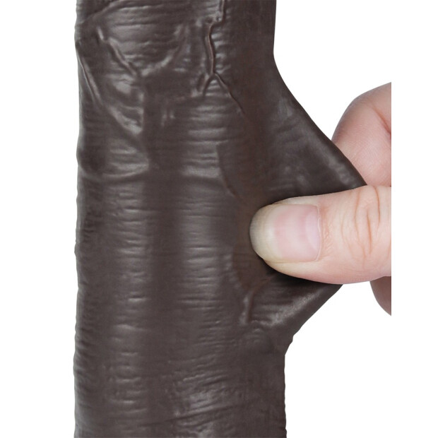 LoveToy - Sliding Skin Dildo 20.8 cm (Ø 4 cm) - Black
