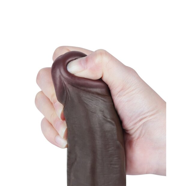 LoveToy - Sliding Skin Dildo 22 cm (Ø 4.3 cm) - Black